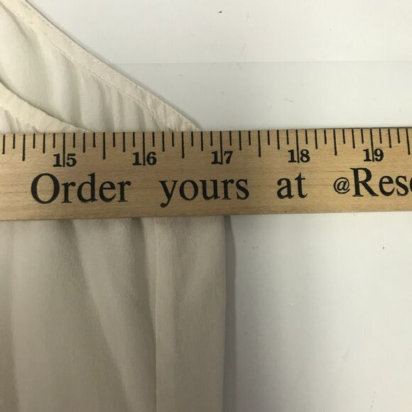 Lilly Pulitzer Cami Tank Womens XS Ivory Silk Ruffled V Neck Tasseled Boho - Picture 10 of 11